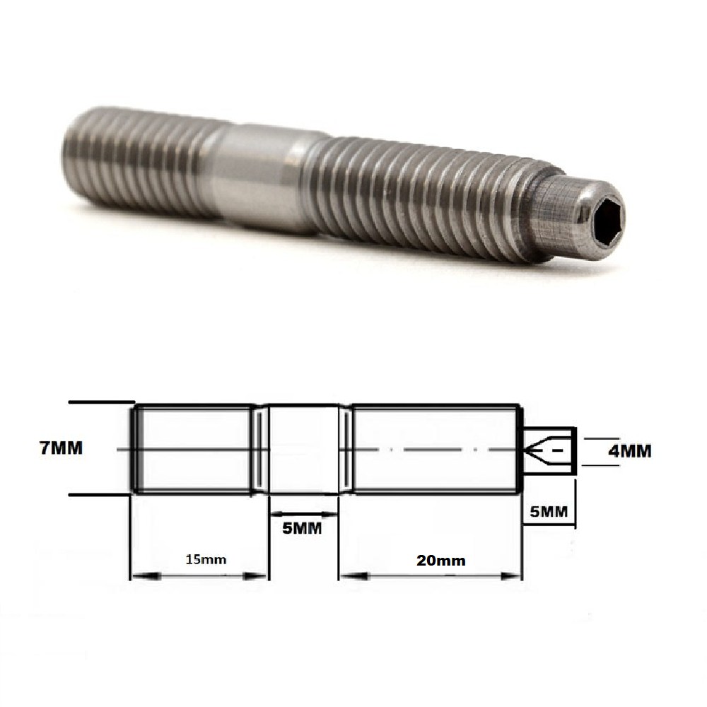 M7X1.00 X 95MM GRADE 5 TITANIUM STUD